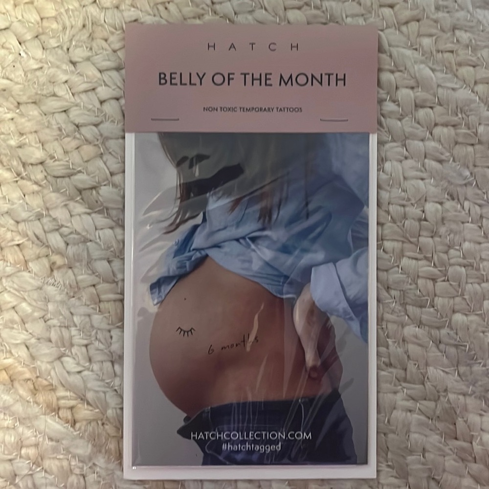 Hatch belly on the month temporary tattoos